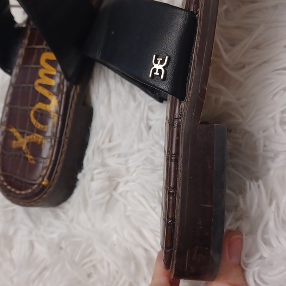 Sam Edeman Haydee Black Leather Double Strap Sandals Size 9.5 - Picture 8 of 12